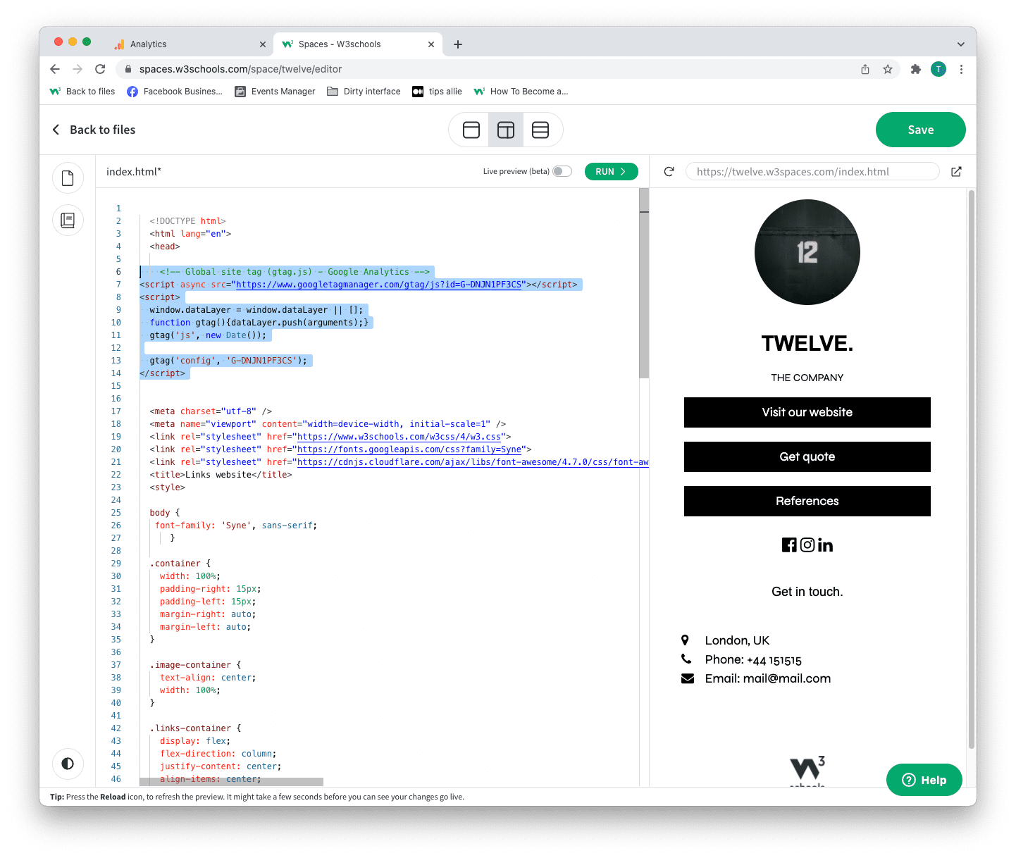 Add code snippet