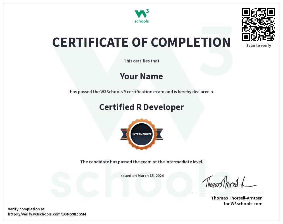 R Certificate