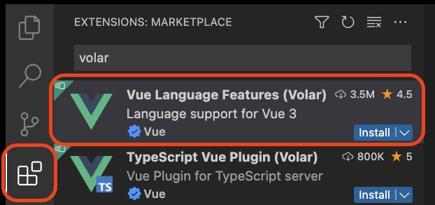 Screenshot Volar Extension